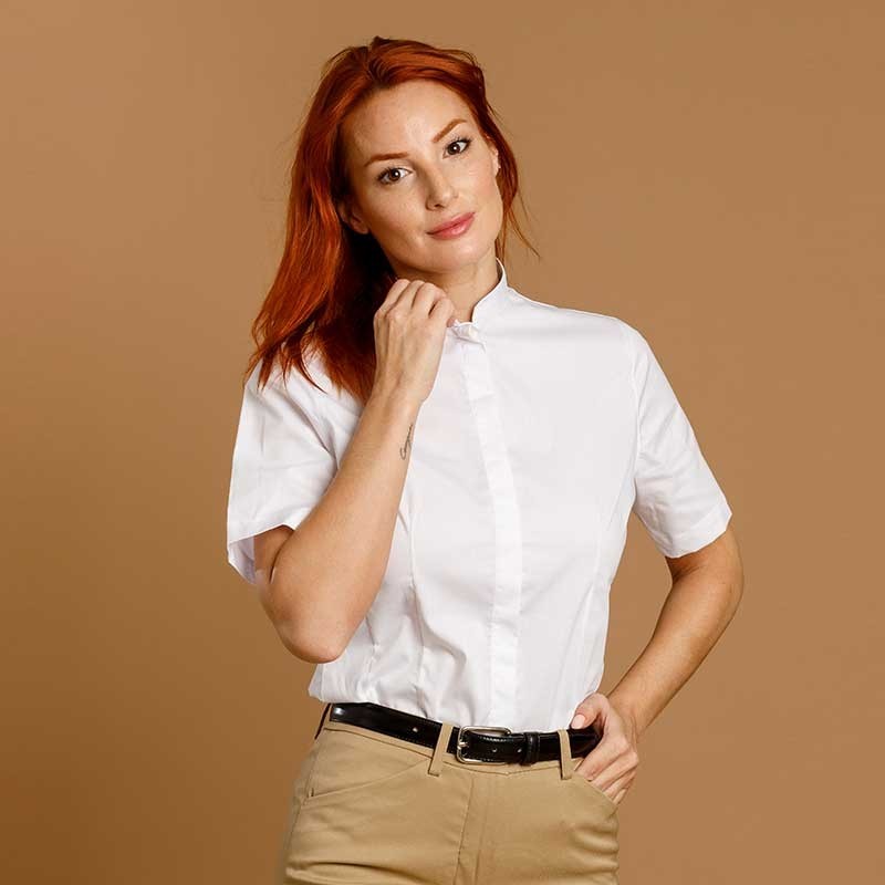 CAMISA MUJER CUELLO MAO - MOD. MARTINA MANGA CORTA 1.1
